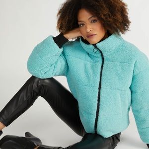 Berber Faux Down Cropped Puffer Jacket